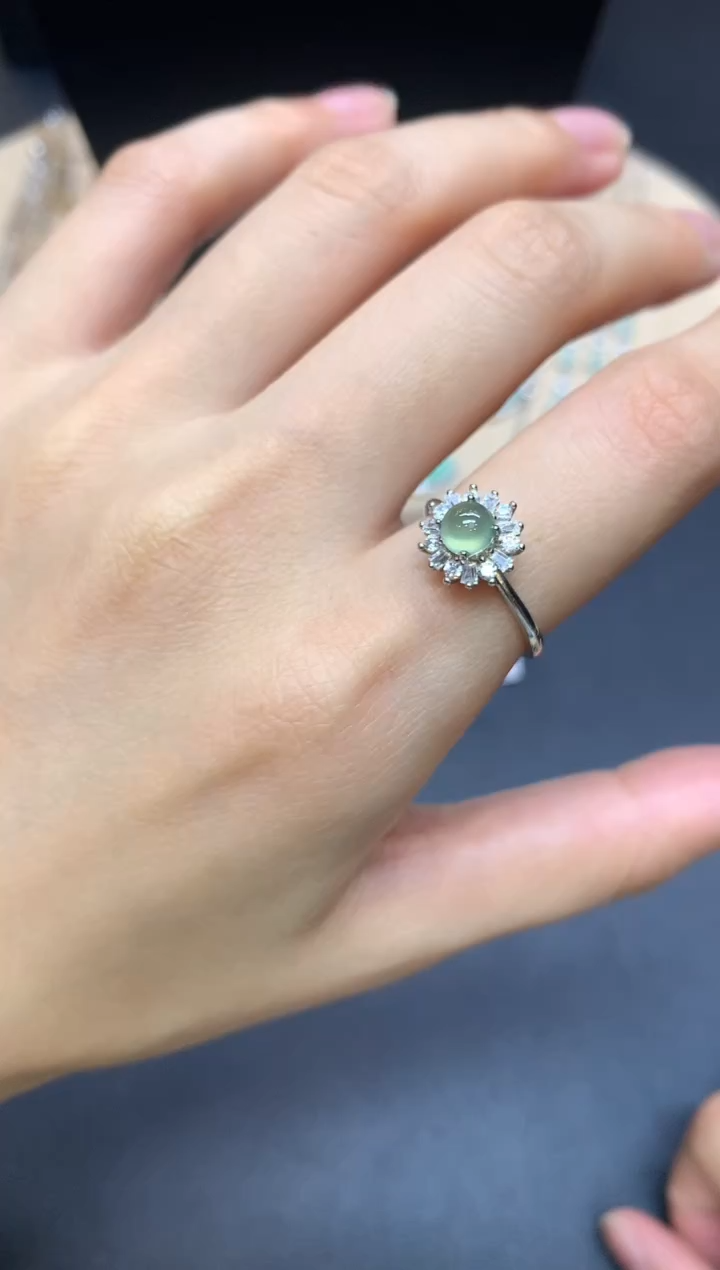 【闪购商品】翡翠戒指银S925镶嵌蛋面【无服务费】