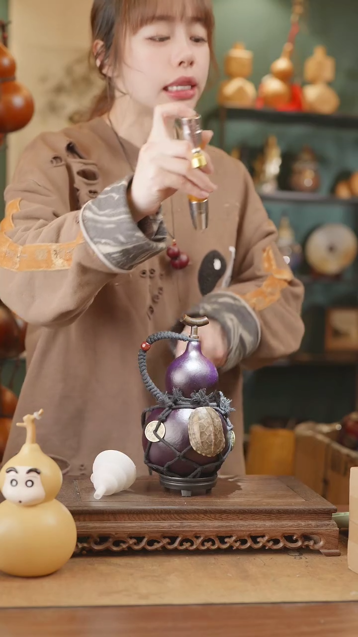 【闪购商品】44号精品天然大漆工艺防渗内胆酒葫芦~