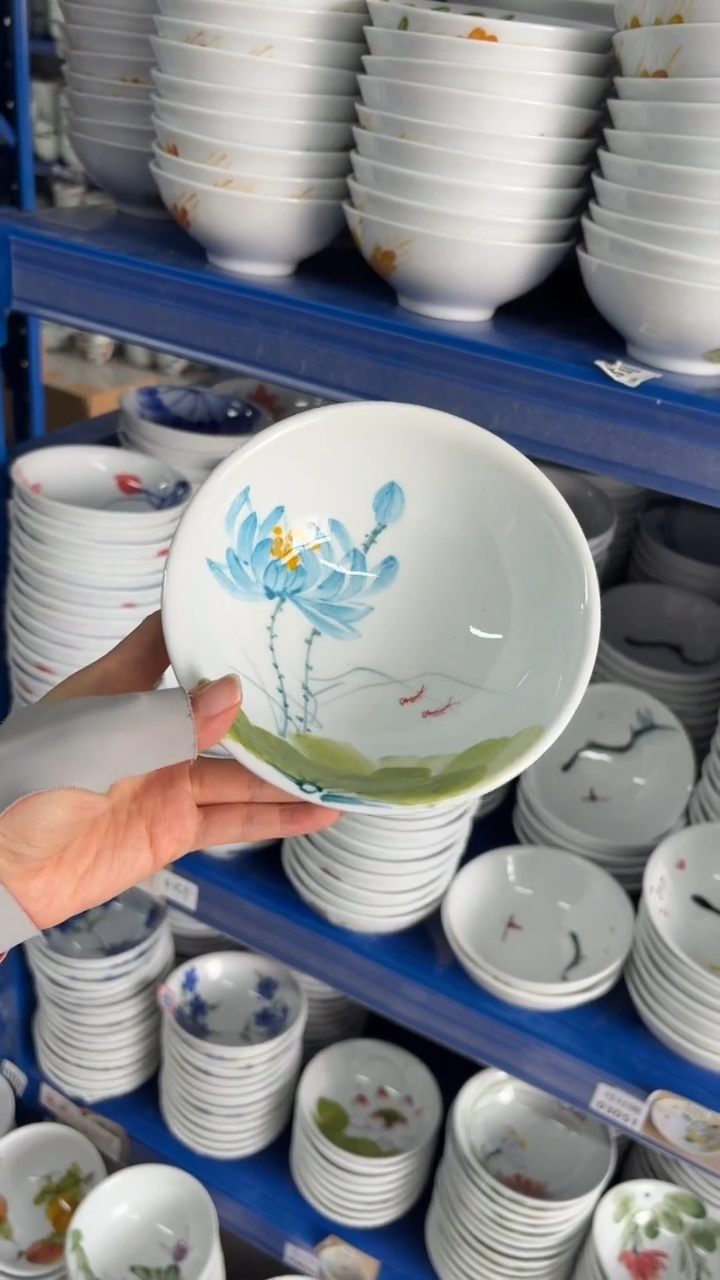 瓷片景德镇高温釉中彩-小胖碗