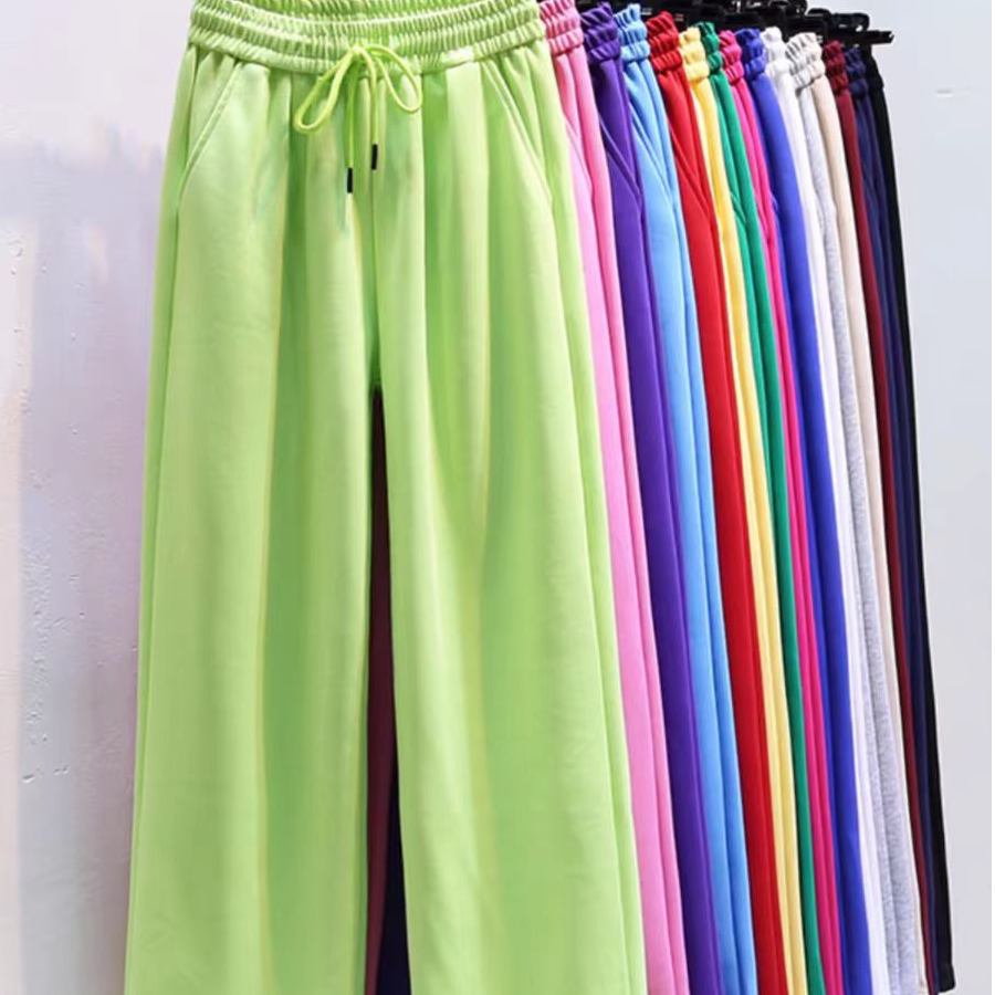 时尚大码裤子高腰直筒显瘦休闲裤子