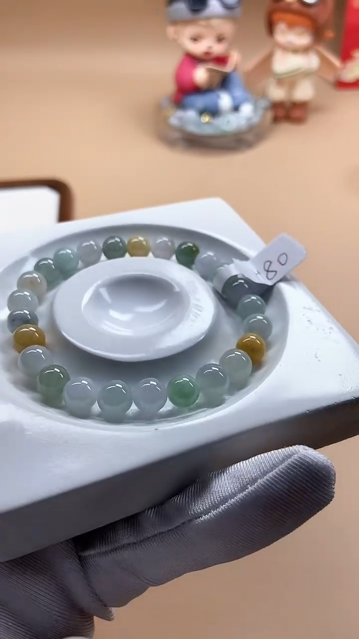 【闪购商品】翡翠手串未镶嵌天然翡翠A货H80