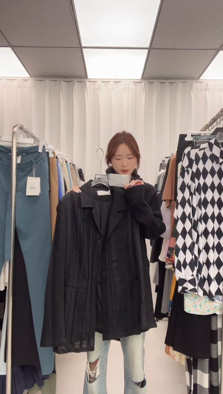 编号083 品牌双层蕾丝拼接西装外套 待开价