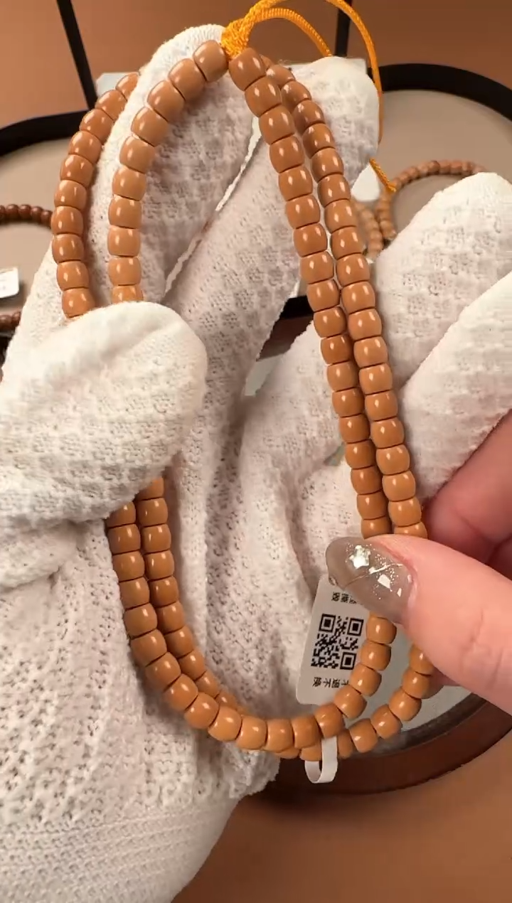 手串橄榄核5.8mm核尖老挝料108，直切珠