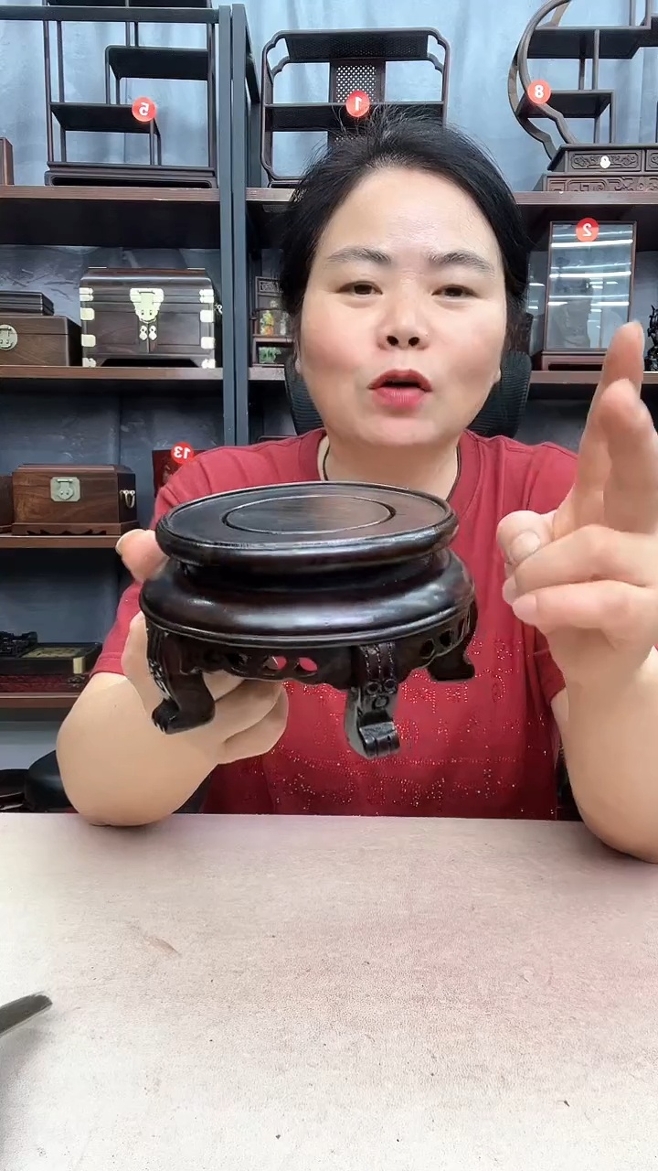 鸡翅木类端景台2770小李子红木工艺品