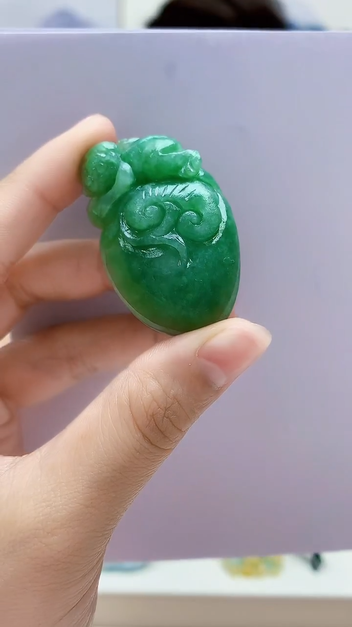 未镶嵌定制翡翠4829lr-毛货挂件39