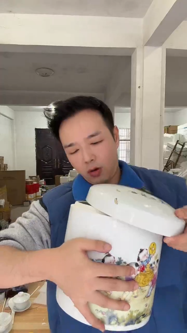 瓷片童子米缸童子米缸