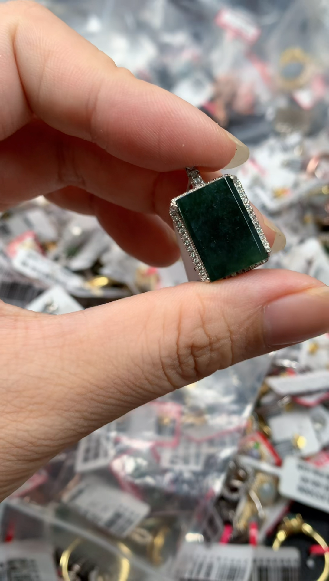 翡翠戒指银S925镶嵌天然A货缅甸翡翠