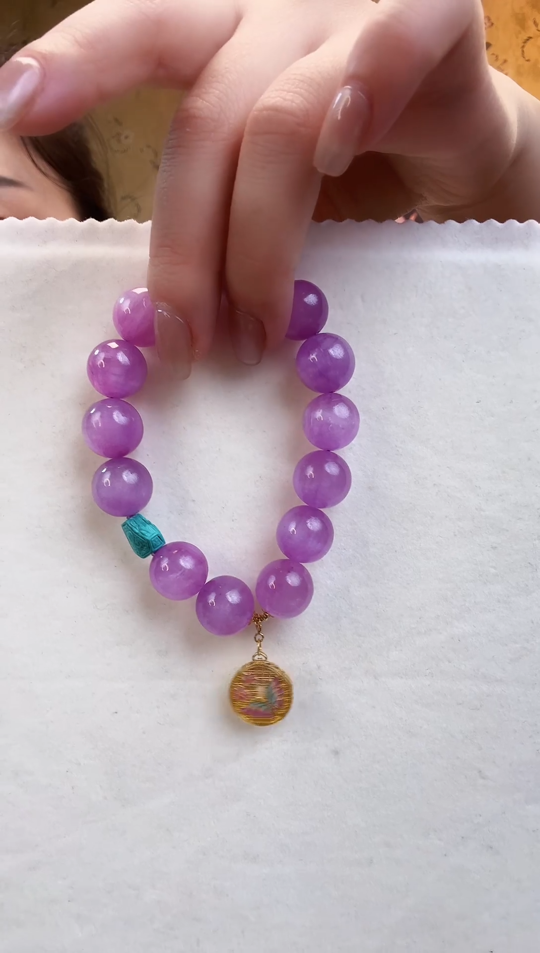 【闪购商品】锂辉石手串未镶嵌紫锂辉手串约13M1209