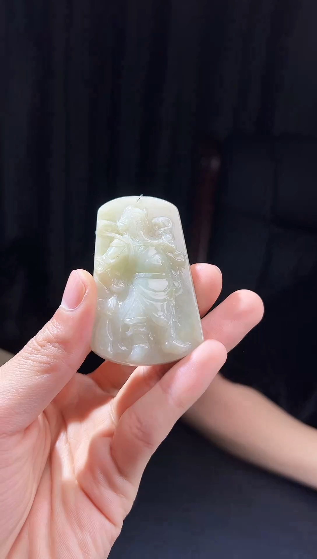 【闪购商品】翡翠颈饰未镶嵌天然翡翠(多样性发)关公12138