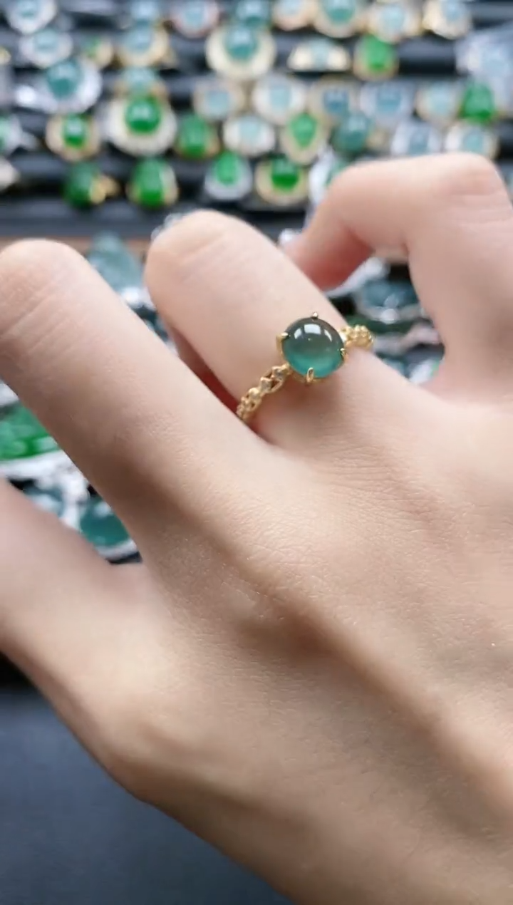 【闪购商品】翡翠戒指银S925镶嵌51151