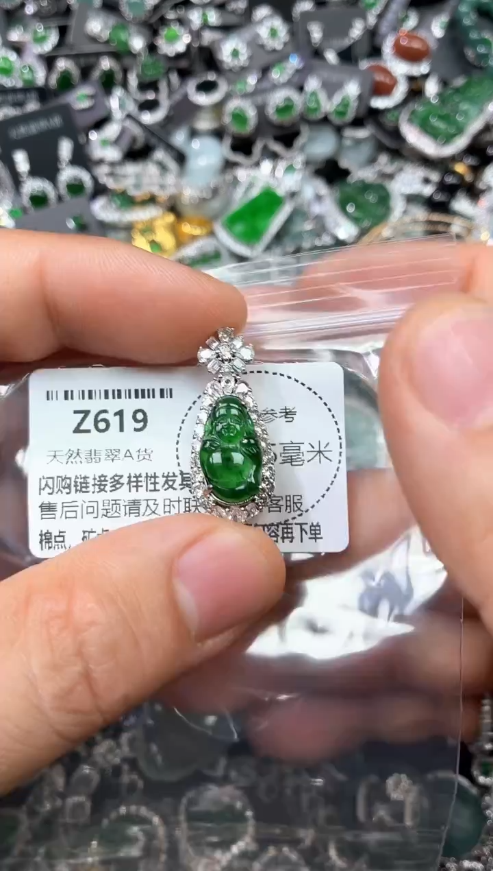 翡翠未镶嵌颈饰Z619吊坠