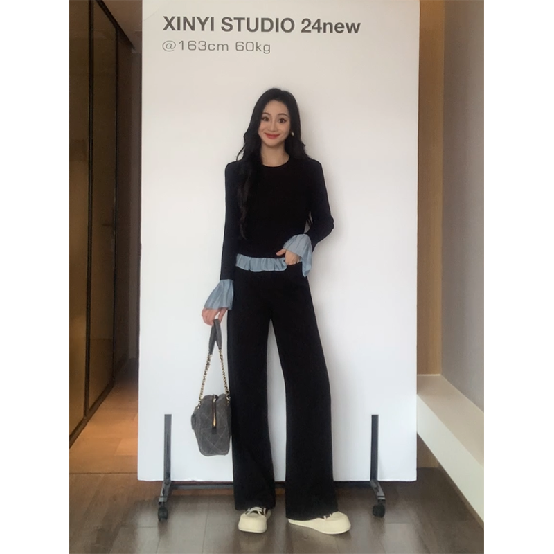 XINYI【暖冬神裤】秋冬毛呢休闲裤女收腰显瘦百搭裤子X624K18449