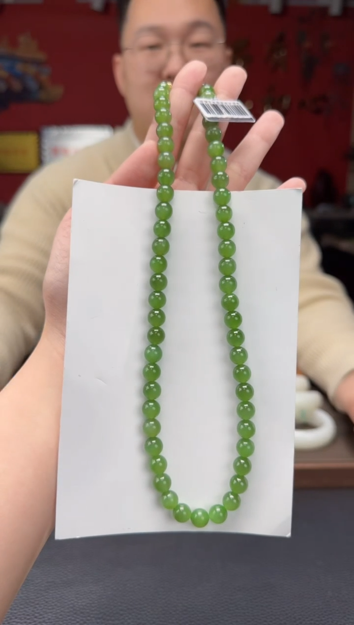 【闪购商品】和田玉颈饰未镶嵌碧玉果绿妈妈链卡8