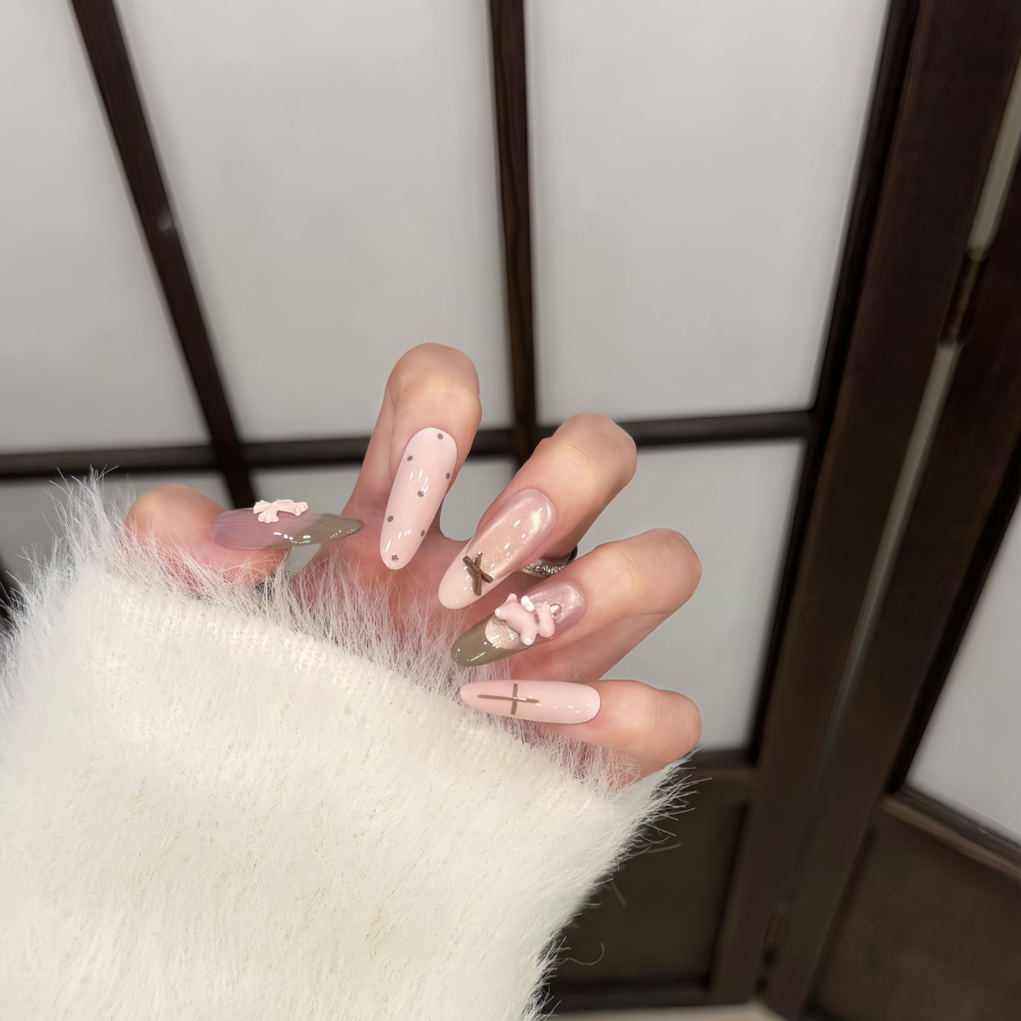 R-粉棕天马-XingHeJiYu轻奢高定美甲 10片装