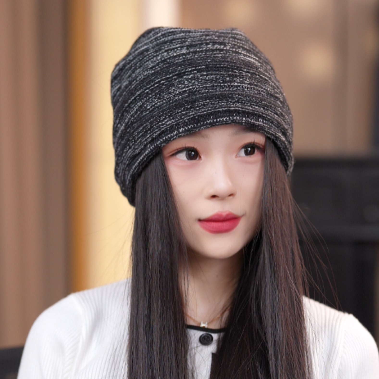 M003 新款秋冬季百搭时尚大头围保暖冷帽显脸小帽女