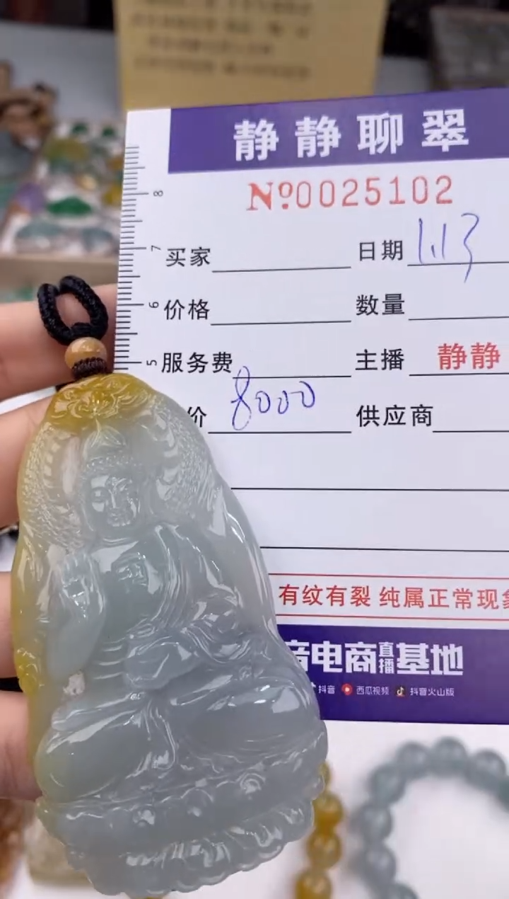 【闪购商品】翡翠吊坠(赠链)未镶嵌25102/静静聊翠