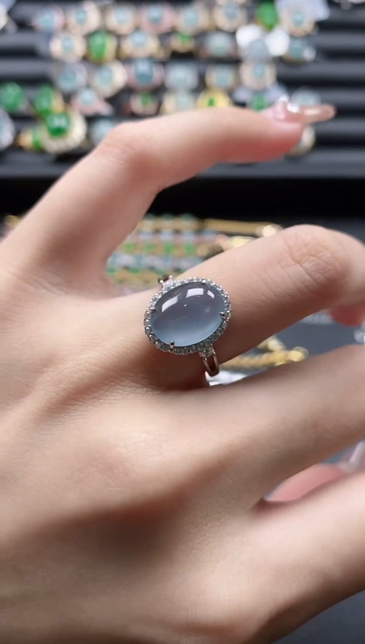 【闪购商品】翡翠戒指银S925镶嵌51151