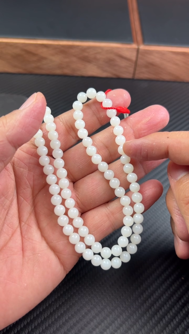 【闪购商品】和田玉项链未镶嵌且末微色差米达卡6妈妈链