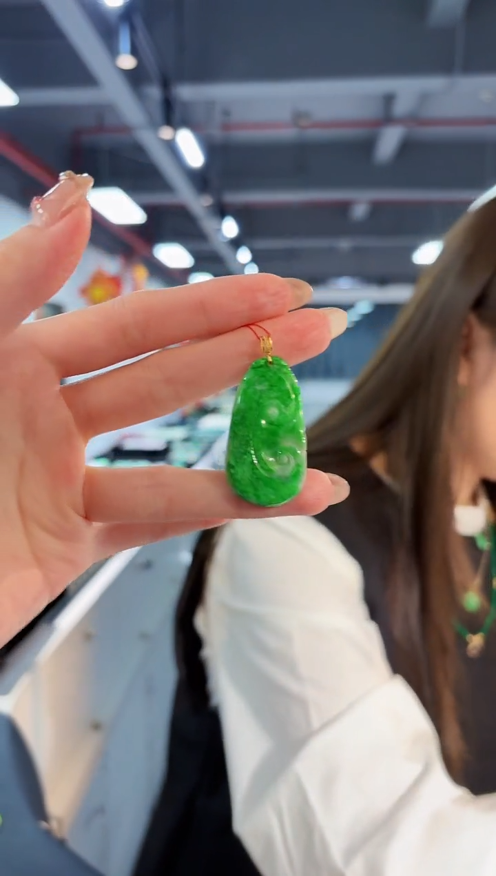 【闪购商品】翡翠颈饰18K金镶嵌缅料A货/支持复检/一件