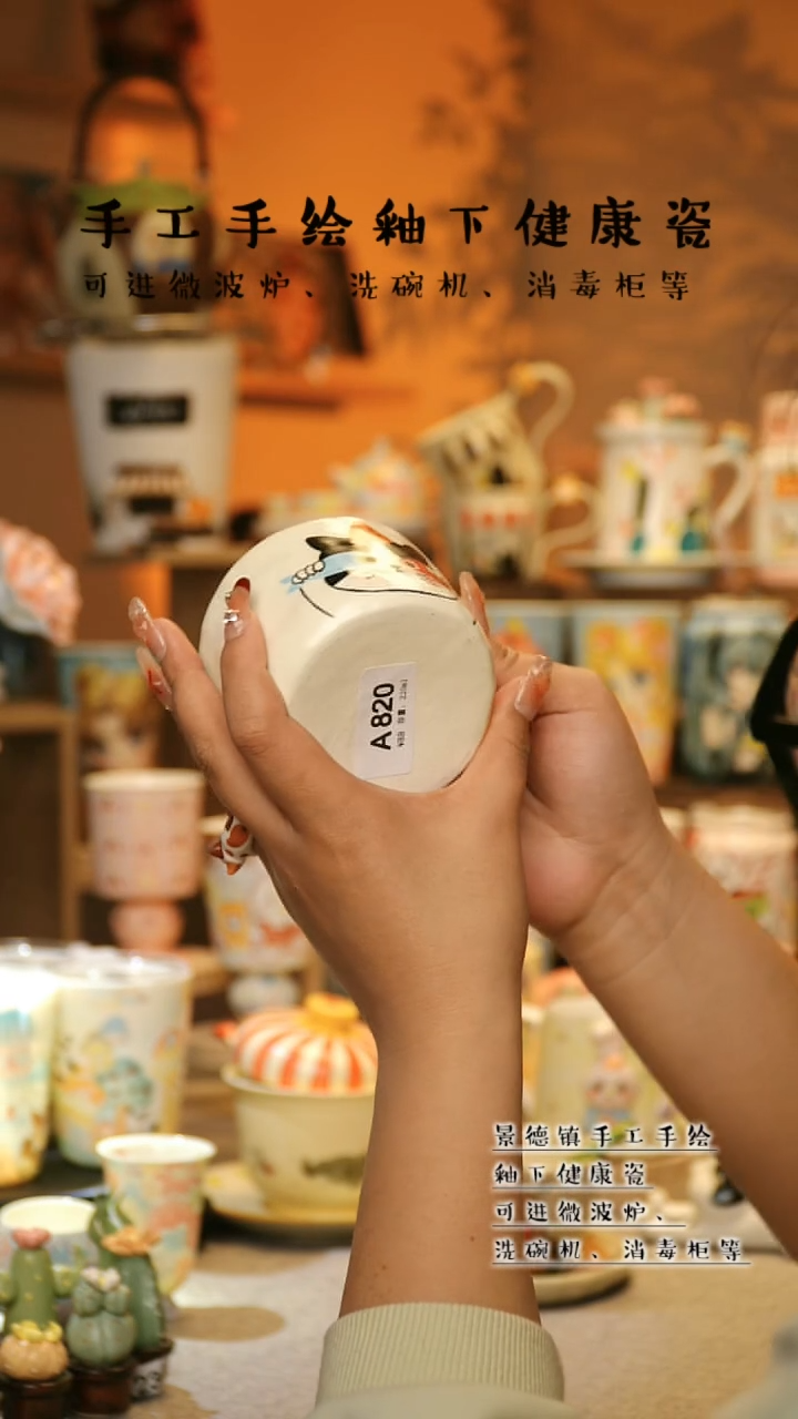 【闪购商品】杯陶瓷景德镇高温釉下彩&A820