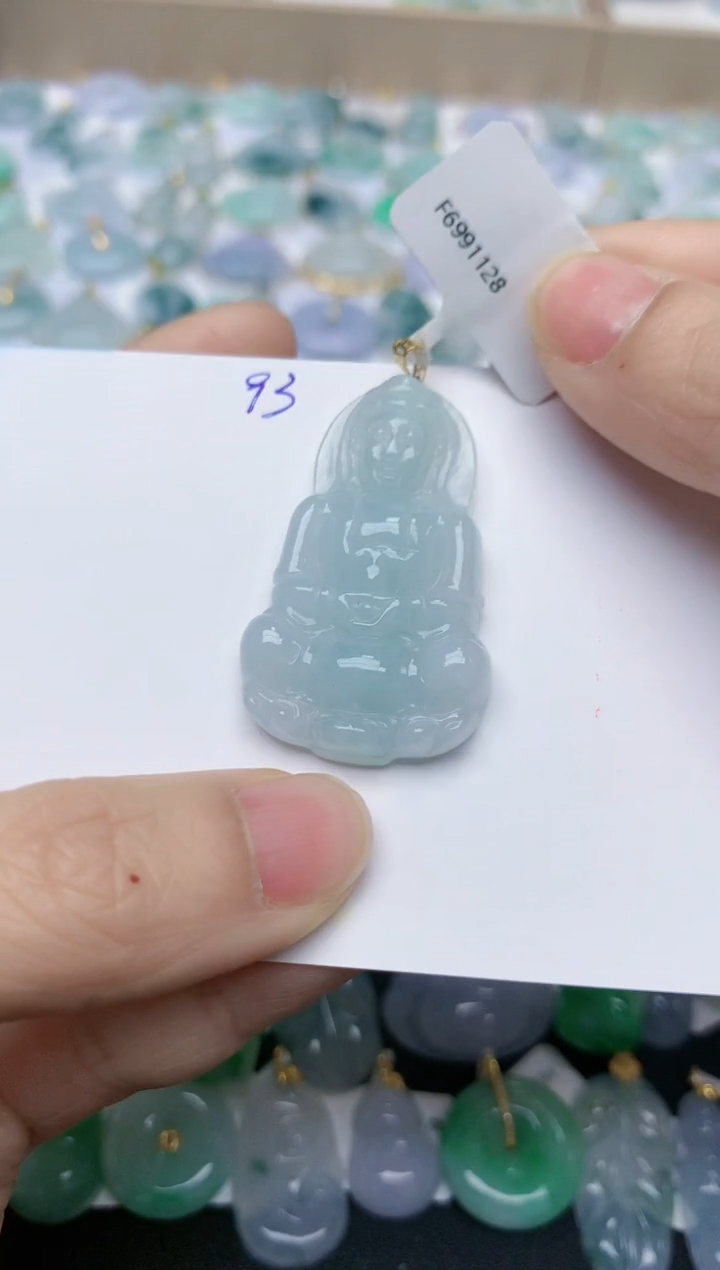 【闪购商品】翡翠颈饰18K金镶嵌天然翡翠A货    93