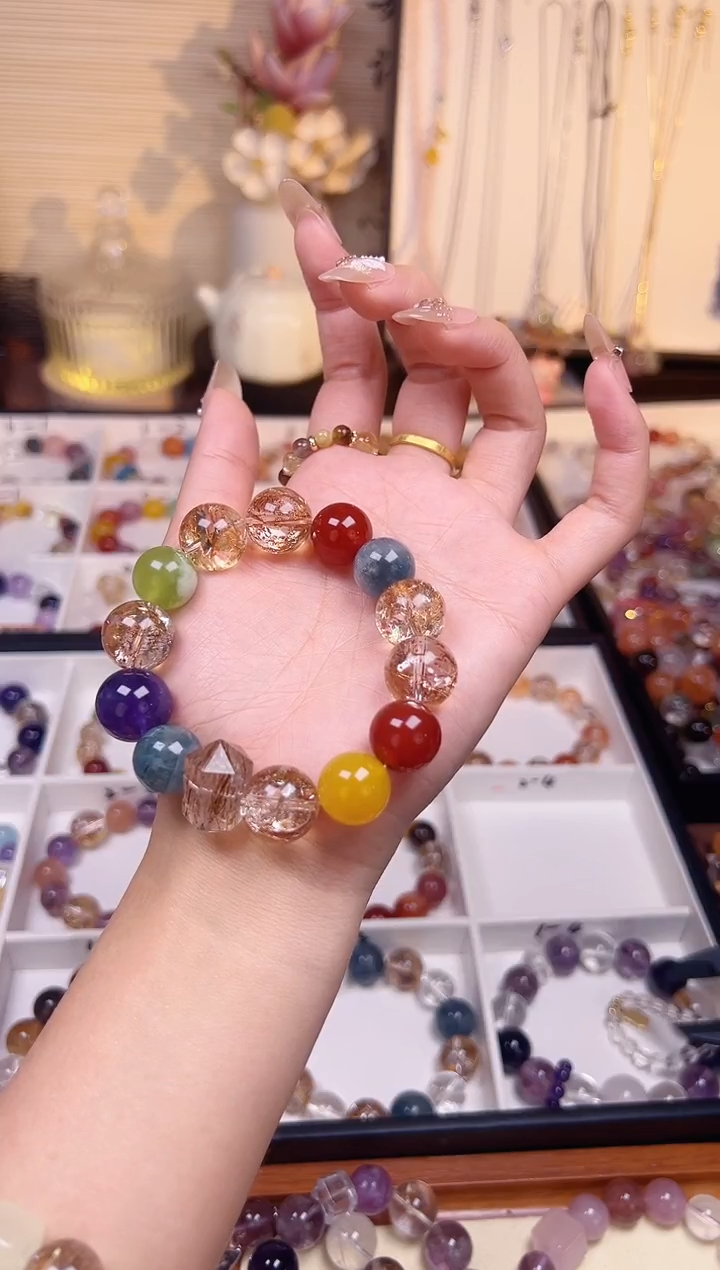 未镶嵌手串水晶青花瓷