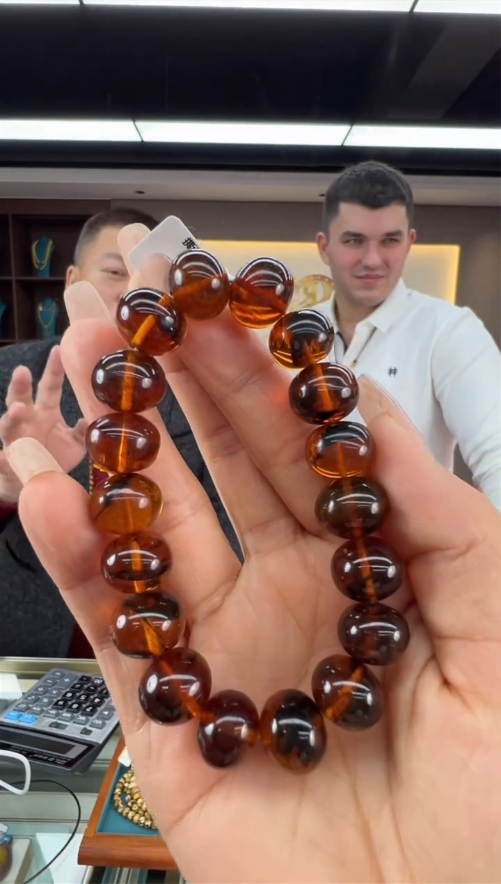 【闪购商品】琥珀手链未镶嵌65秒拼号