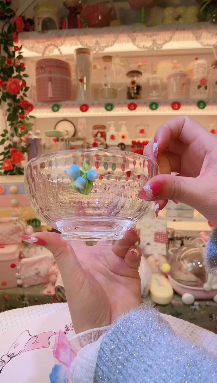 铃兰花水晶碗——手工制作品质好！