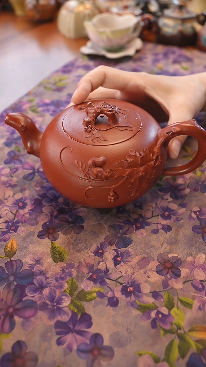 茶壶紫砂杨菲 松鼠葡萄