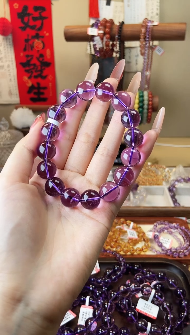 【闪购商品】水晶手串未镶嵌巴西紫水晶14mm