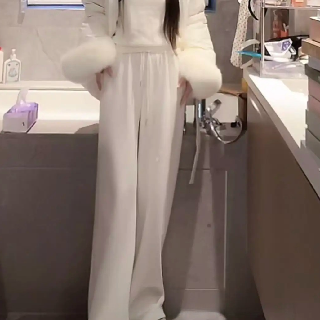 【梨型身材天菜】杏色 加绒整片糯米裤 W25110311