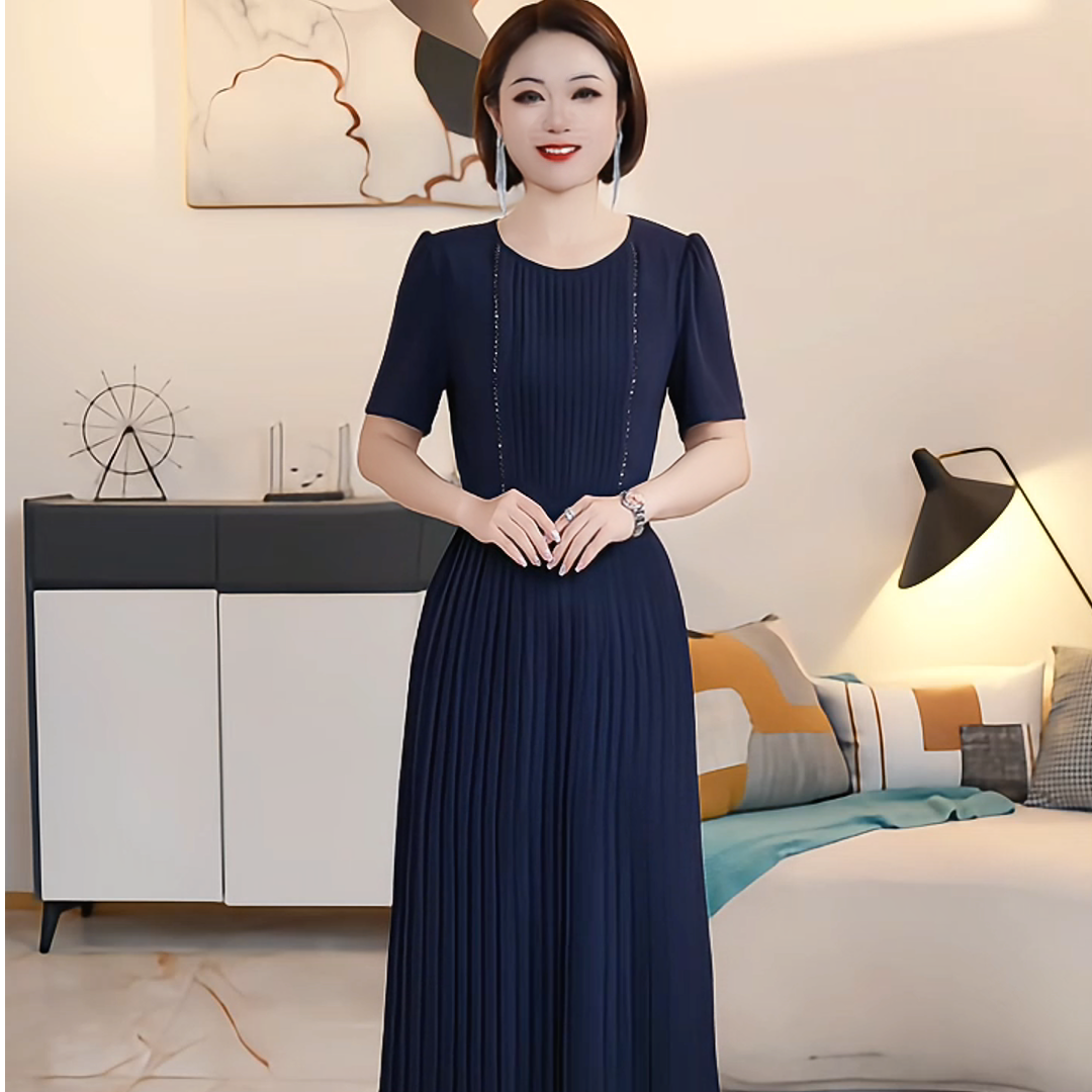 【薇薇自在】D高端大码原创遮肉显瘦连衣裙 D5016