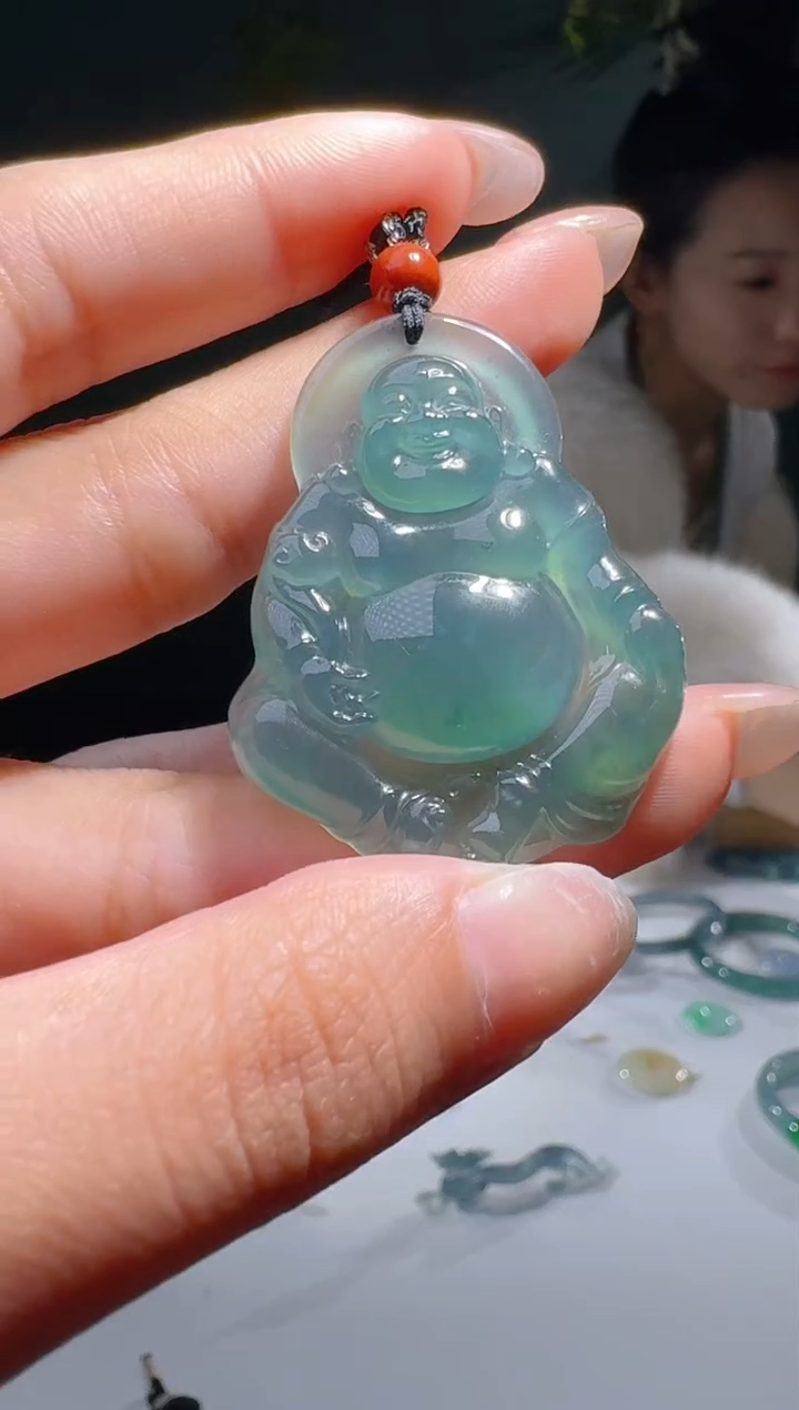 【闪购商品】翡翠颈饰未镶嵌天然A货翡翠逍遥佛