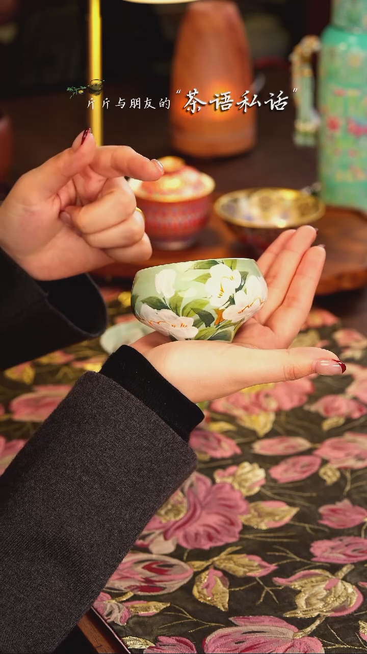 【闪购商品】伴斤茶舍   油画风   白花   单杯