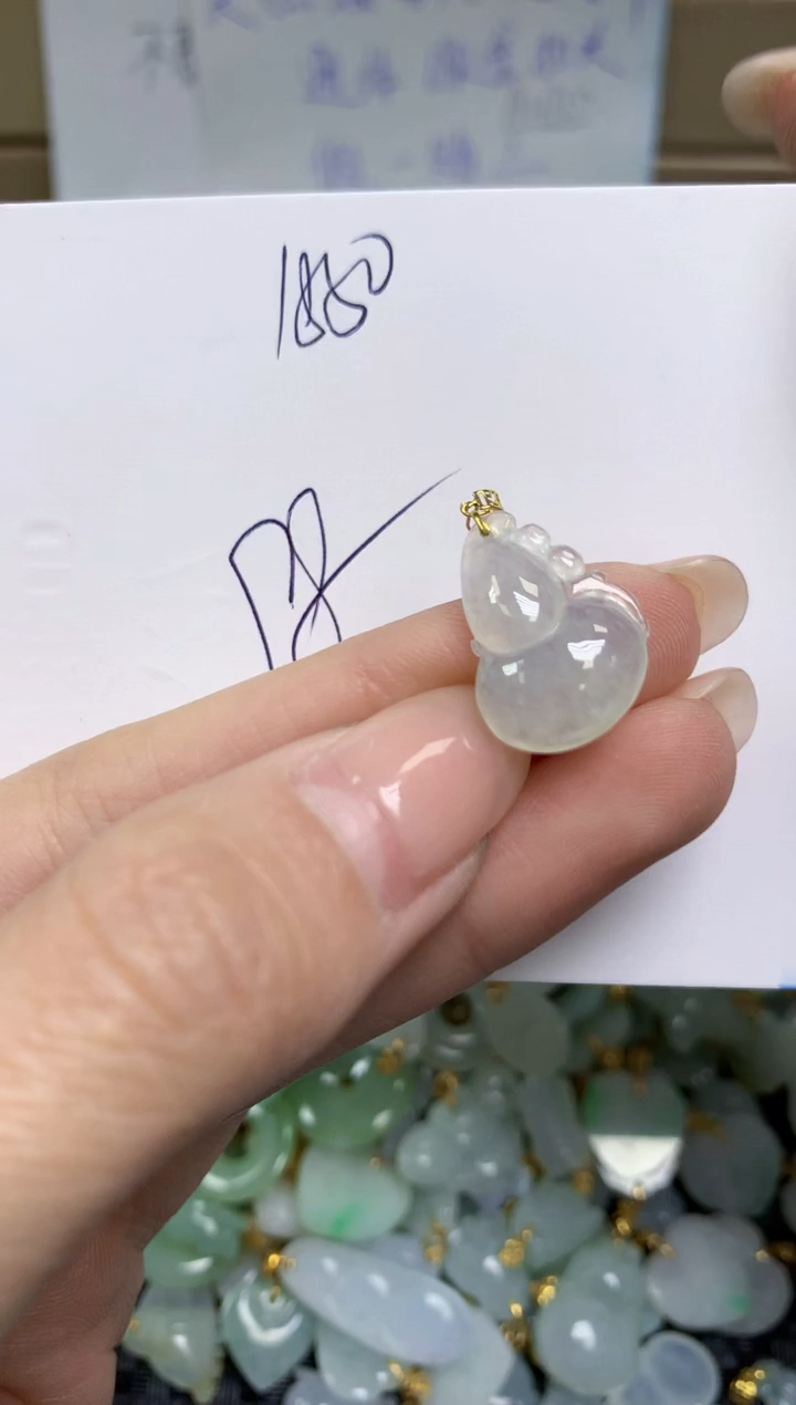 【闪购商品】翡翠颈饰18K金镶嵌天然缅甸A货翡翠