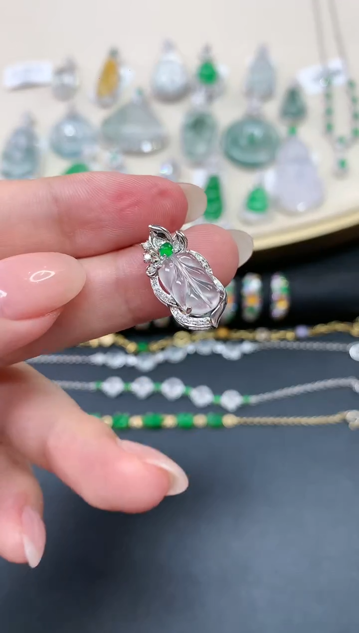 翡翠18K金镶嵌吊坠(不含链)A192|2980