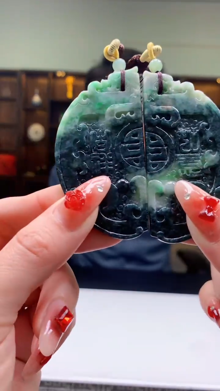 【闪购商品】定制翡翠未镶嵌1051ry-毛货挂件37