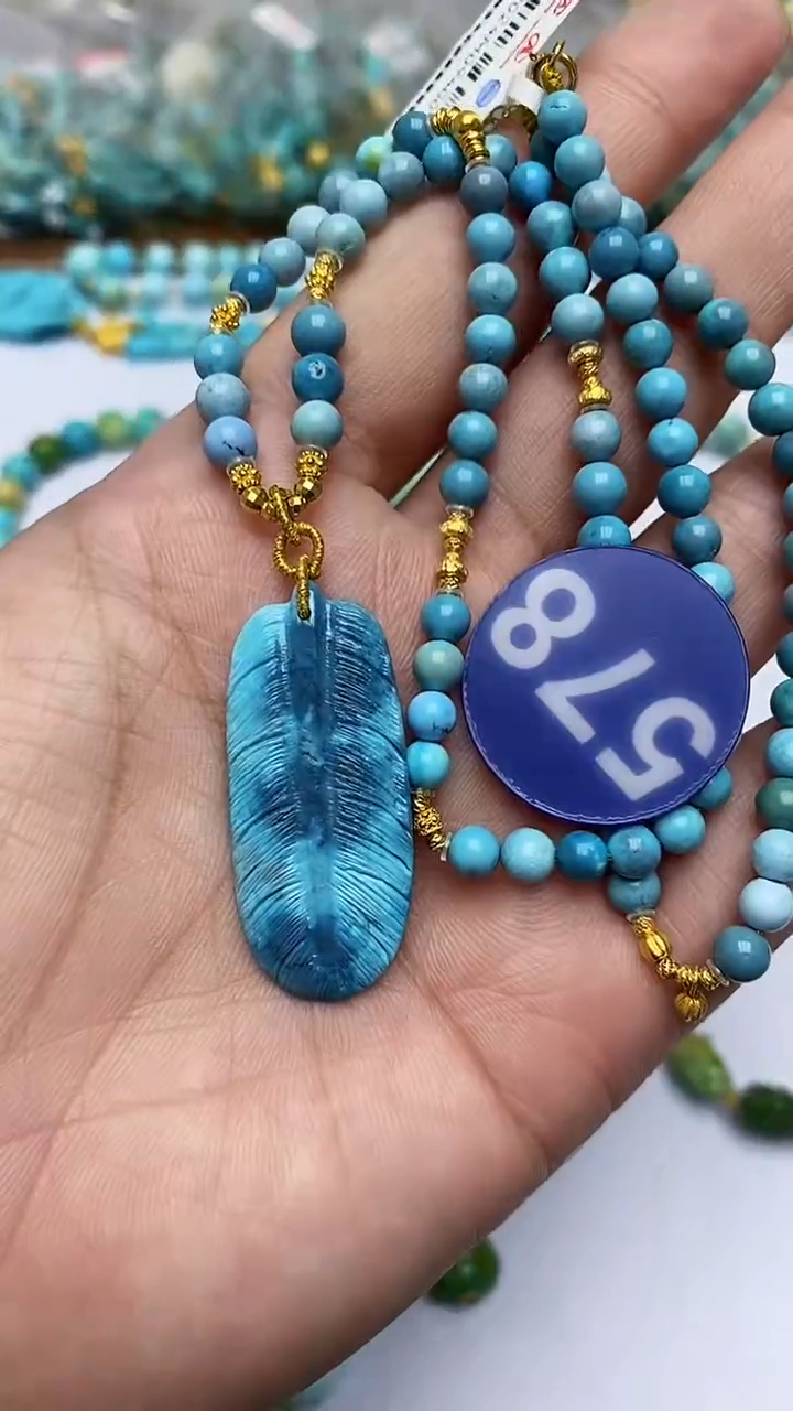 【闪购商品】绿松石项链18K金镶嵌578