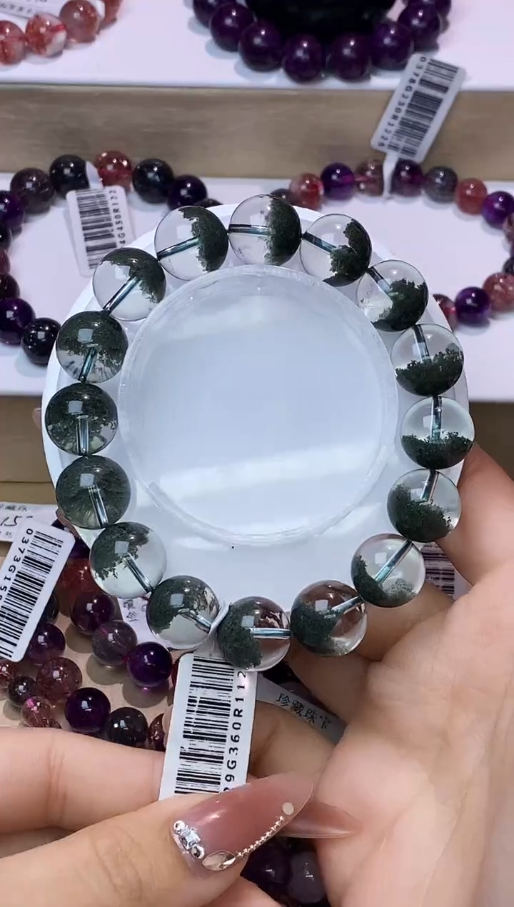 【闪购商品】水晶手链未镶嵌聚宝盆绿幽灵13m+