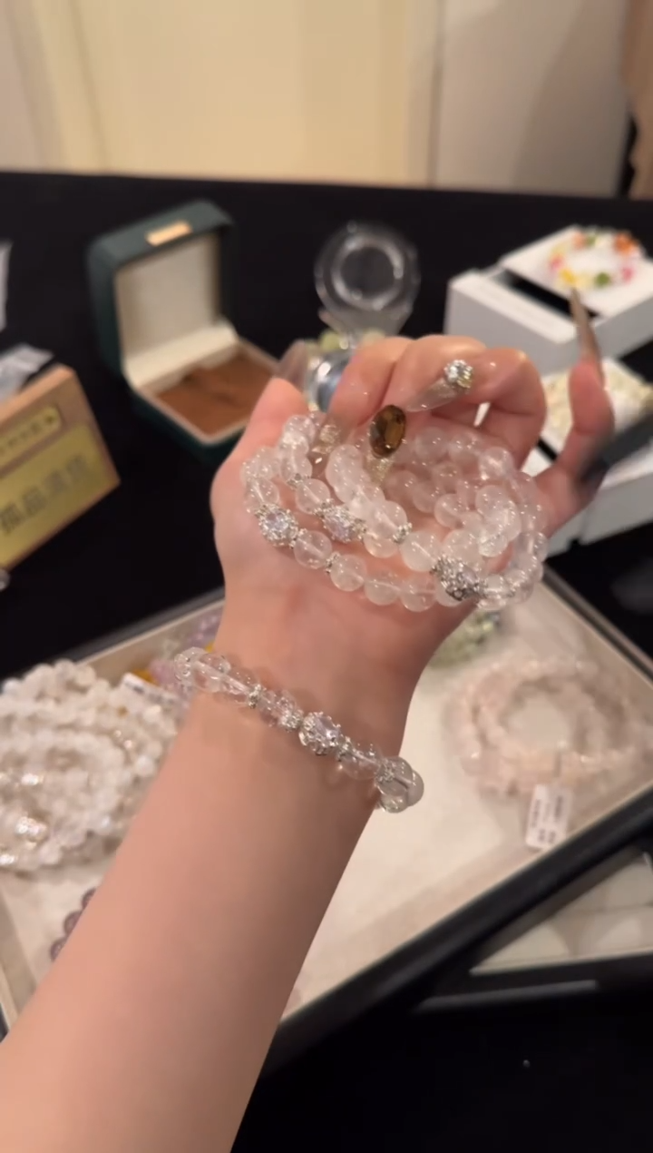 水晶手链合金白阿赛A50