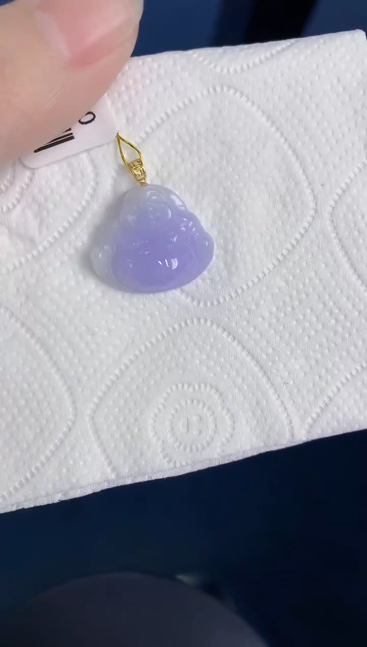 颈饰18K金镶嵌翡翠天然翡翠缅甸A货