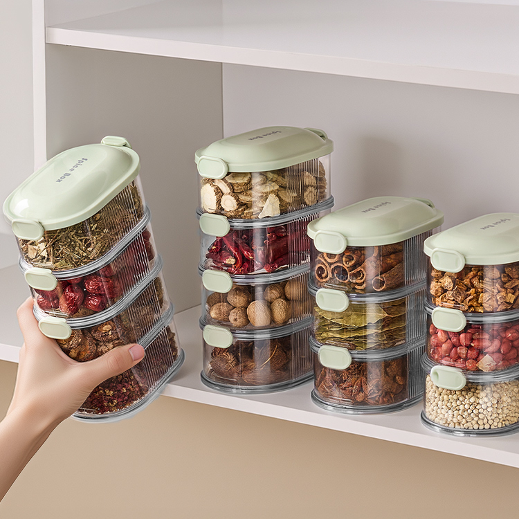 香料收纳盒调料罐盒家用厨房花椒大料佐料储物盒密封罐调味罐神器