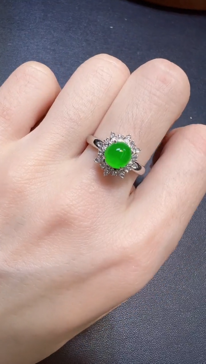 【闪购商品】翡翠戒指18K金镶嵌戒指