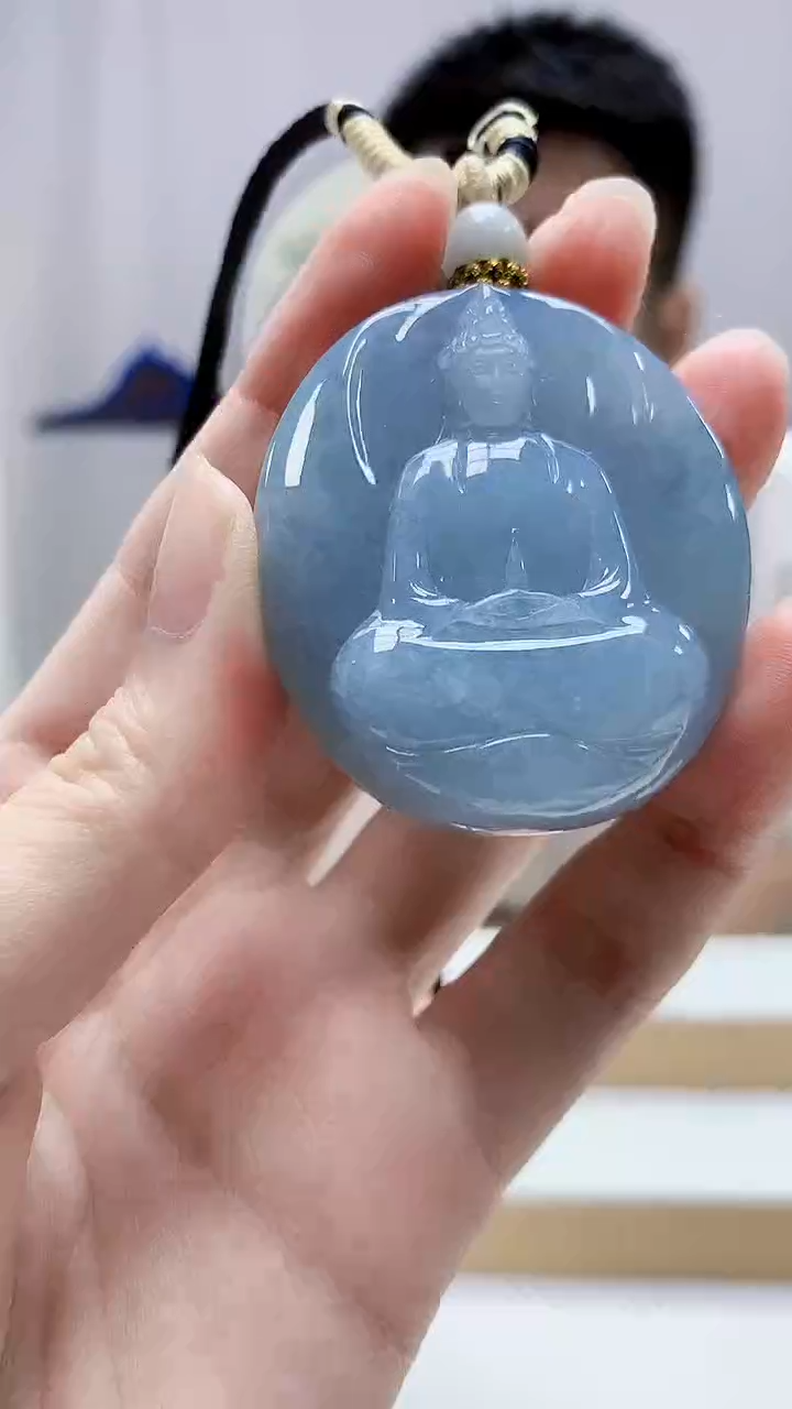 未镶嵌定制翡翠L**y5028zm-毛货挂件观音88