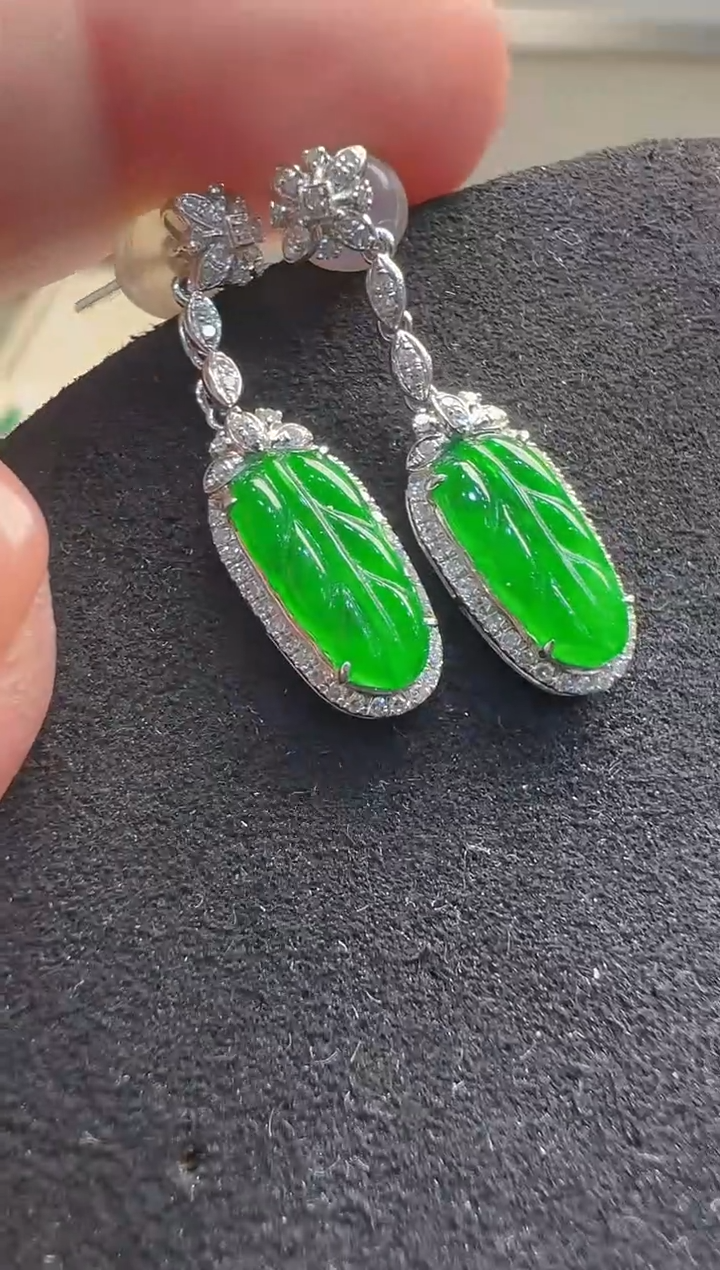 【闪购商品】翡翠耳饰18K金镶嵌多样性发货拍一发一