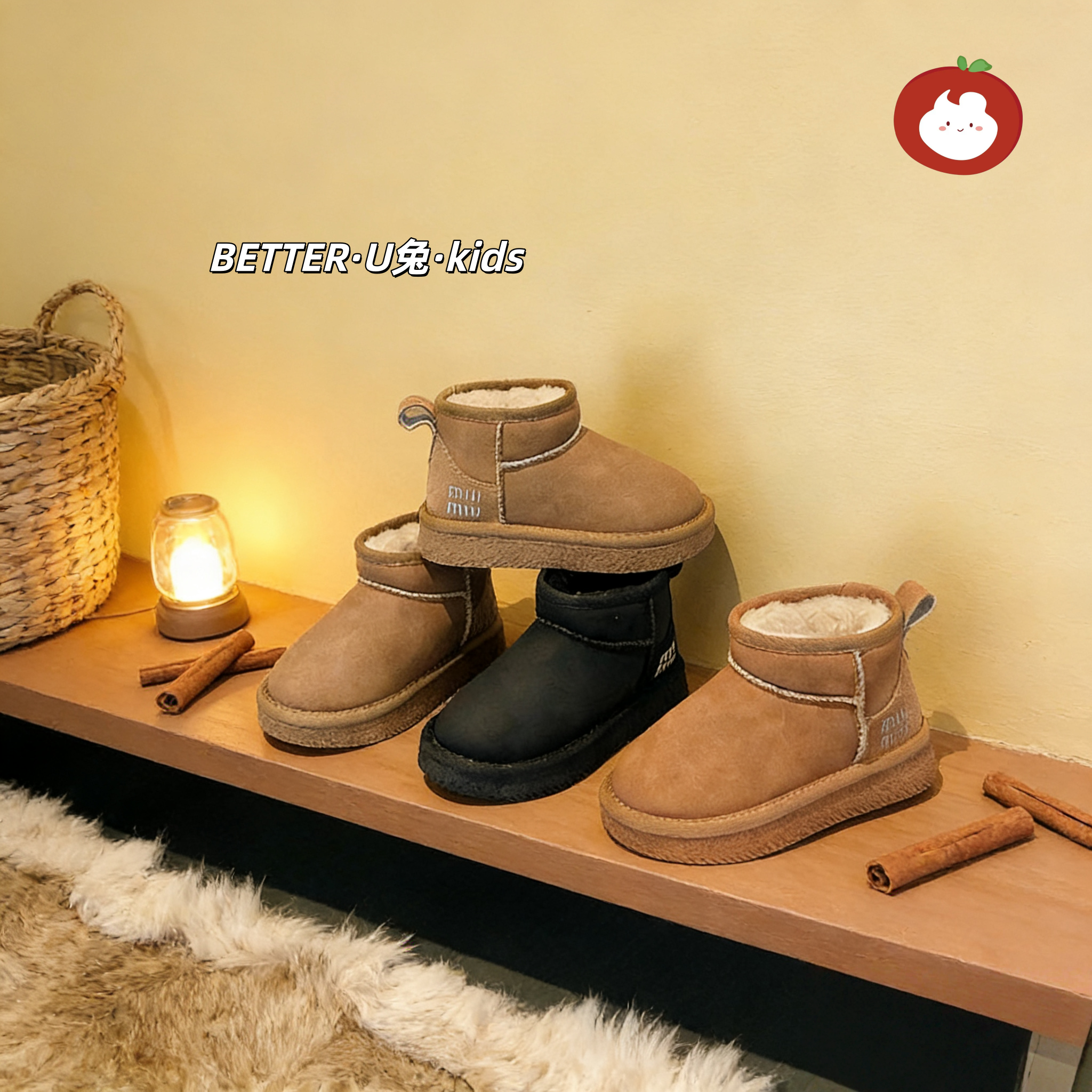【经典款式】2026年冬季新款经典保暖男孩女孩百搭时尚儿童雪地靴