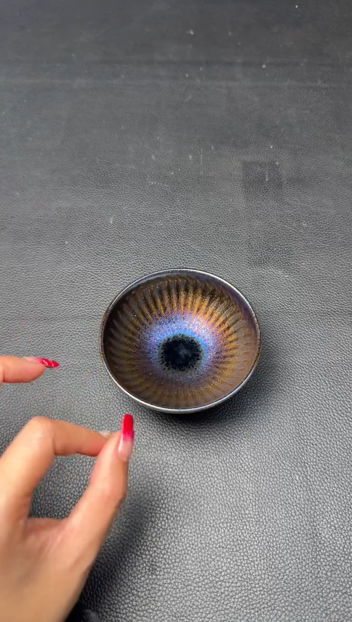 【闪购商品】茶盏建盏故事周运隆孔雀翎曜变30