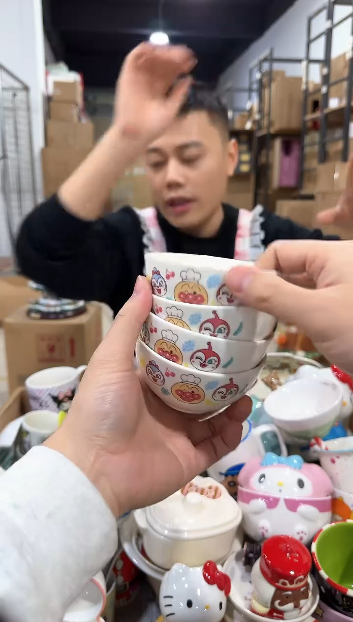 瓷片面包超人小碗4件套