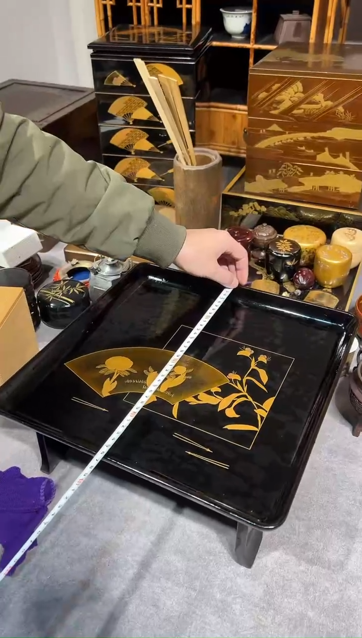 高肉金莳绘 茶台 大漆漆器大漆漆器