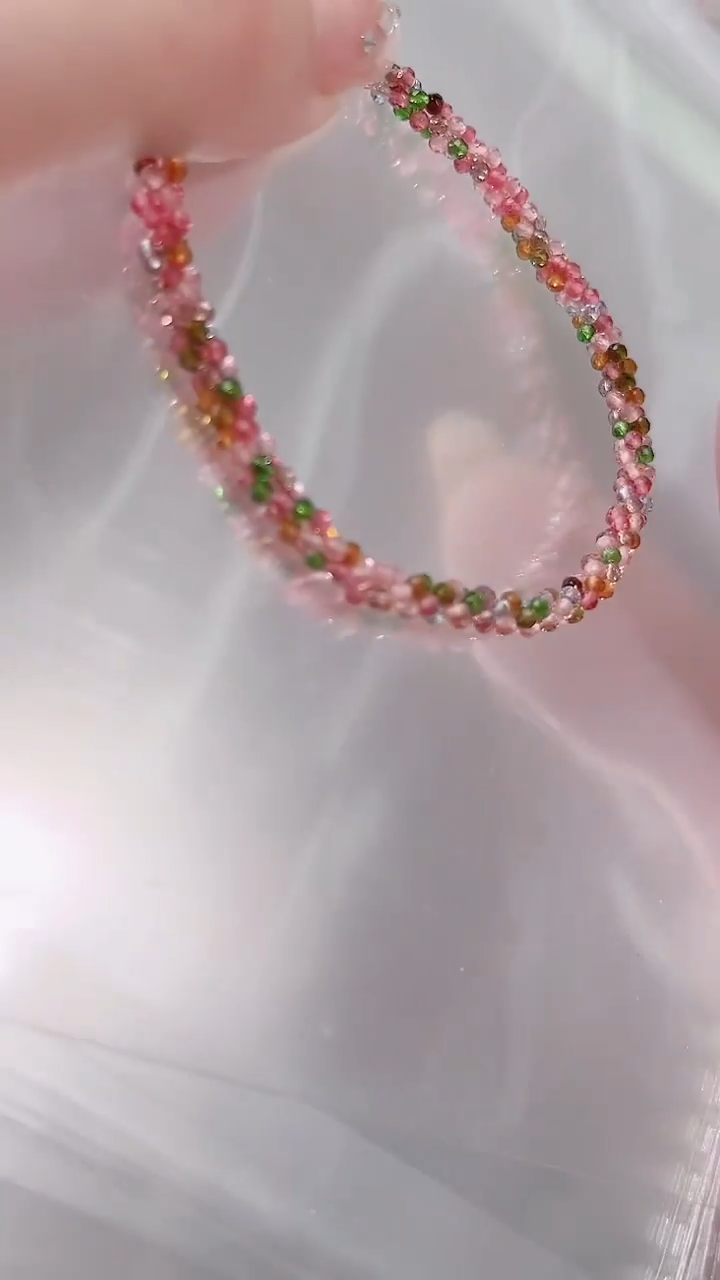 银S925镶嵌手链尖晶石彩色麻花19.9